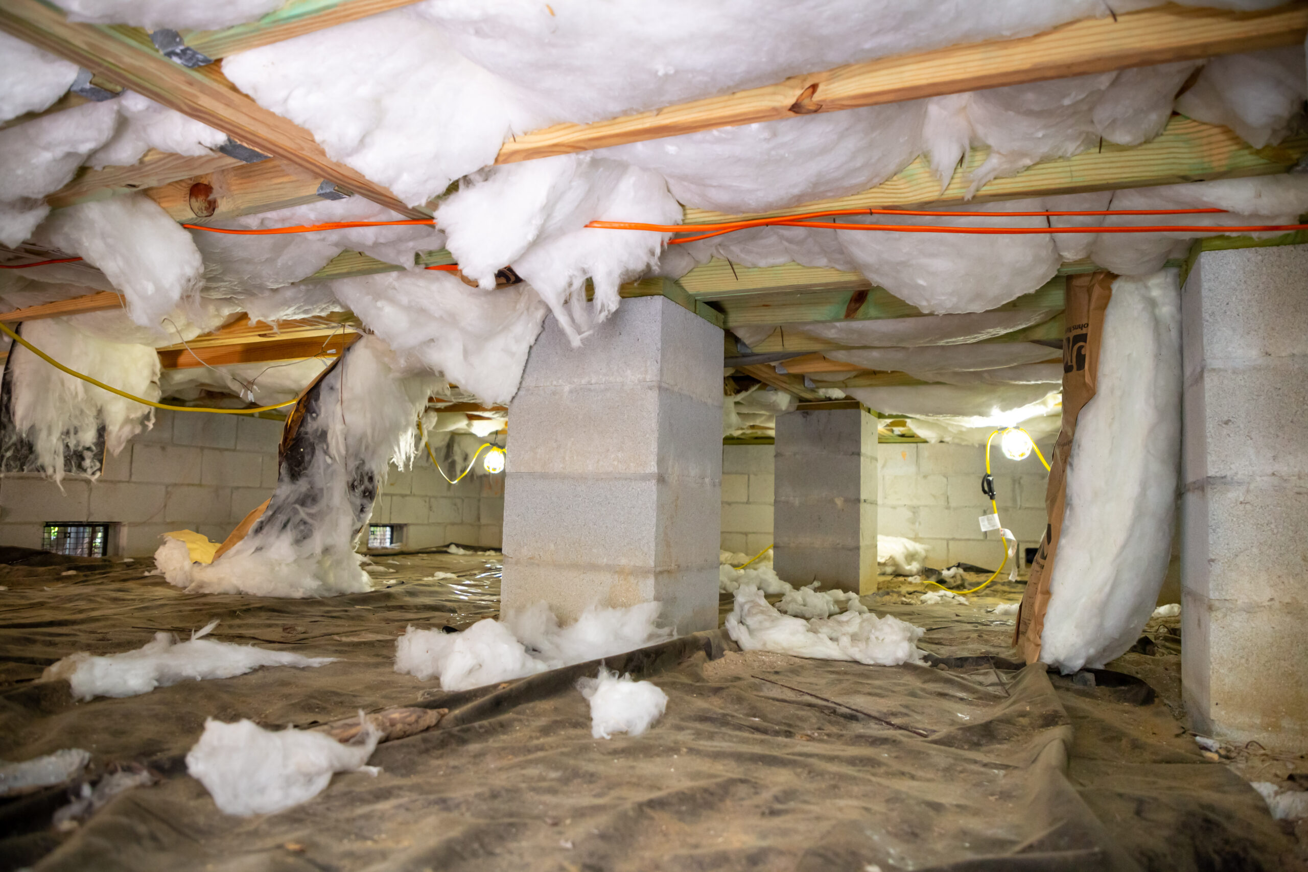 A Messy Crawl Space Before Servicing| Crawl Space Contractor Delmarva